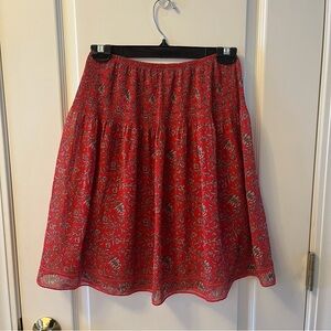 Max Studio Red Skirt Smocked Waist Size Small